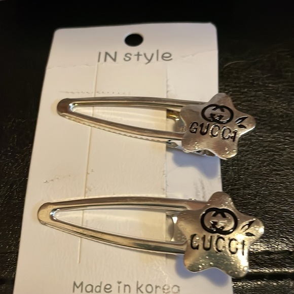 Fashion hair pins . Beautiful silver . Not authentic. Closet clear out . - Picture 4 of 4